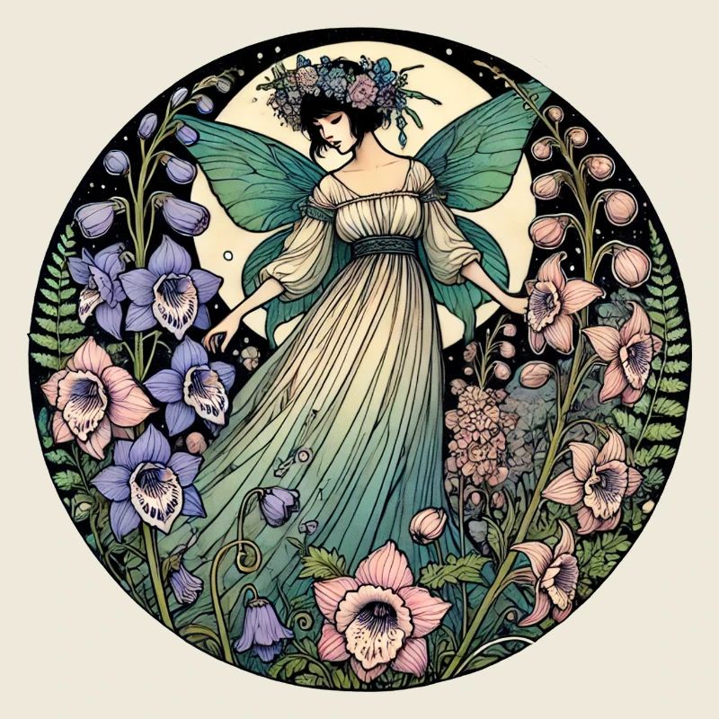 Déesse fée vintage au clair de lune
