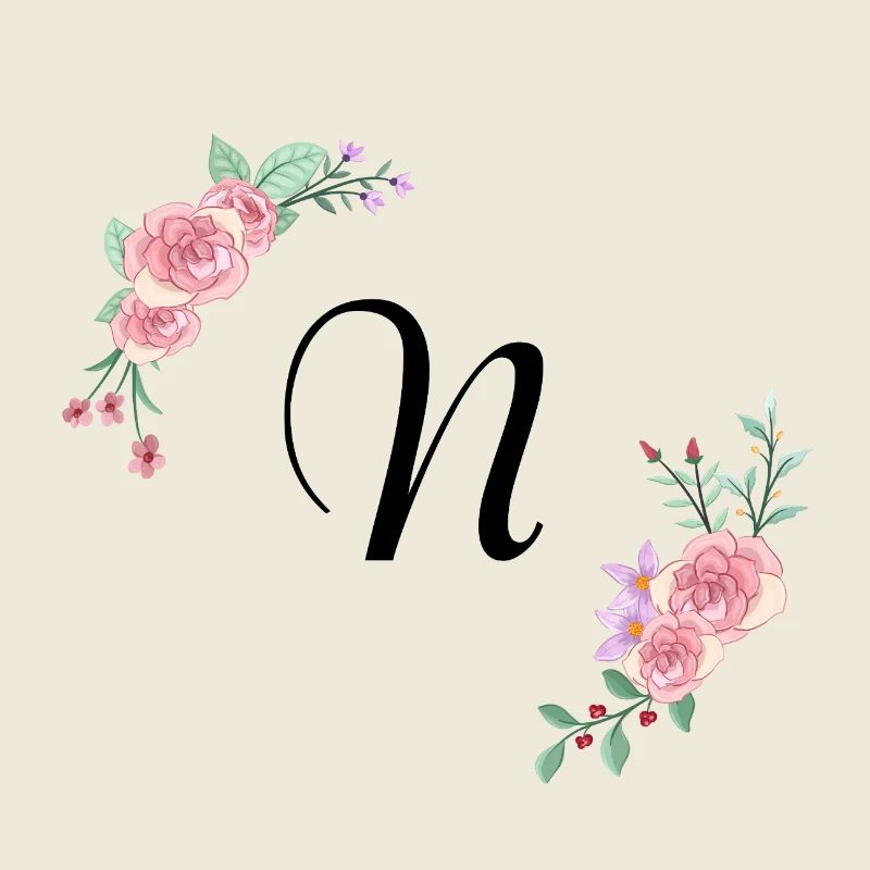 Rosa Blumenbuchstabe n