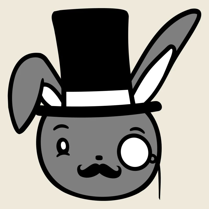 Mr. Bunny Gentleman Chapeau haut de forme Monocle Lunettes