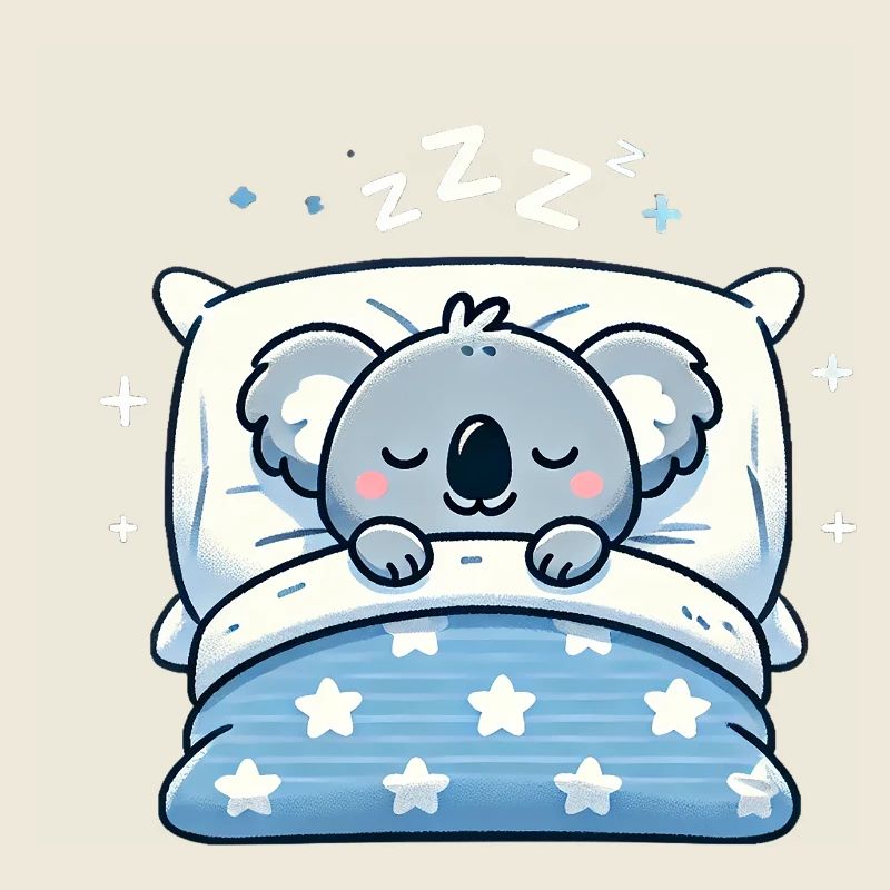 Koala Sleeping In Bed At Night Time