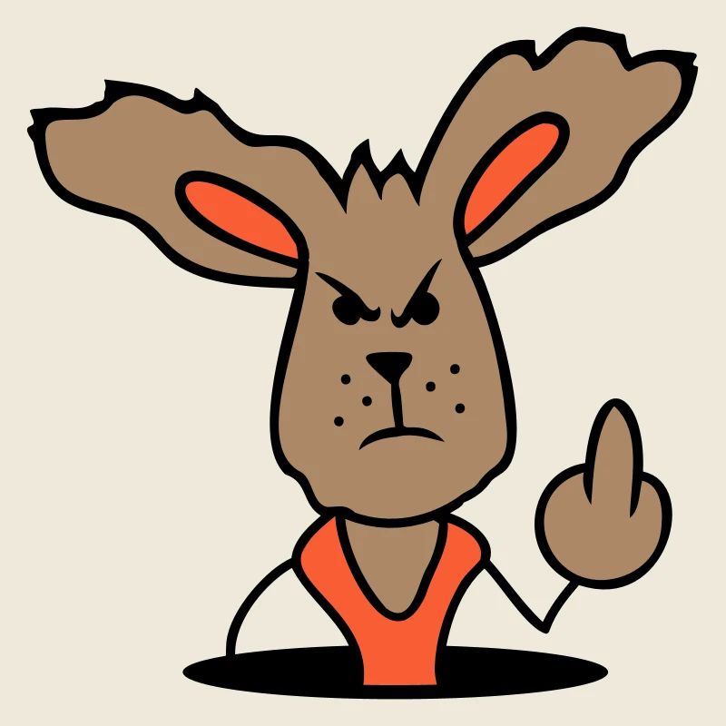 Hase Mittelfinger Zeigen Böse Frech Beleidigend