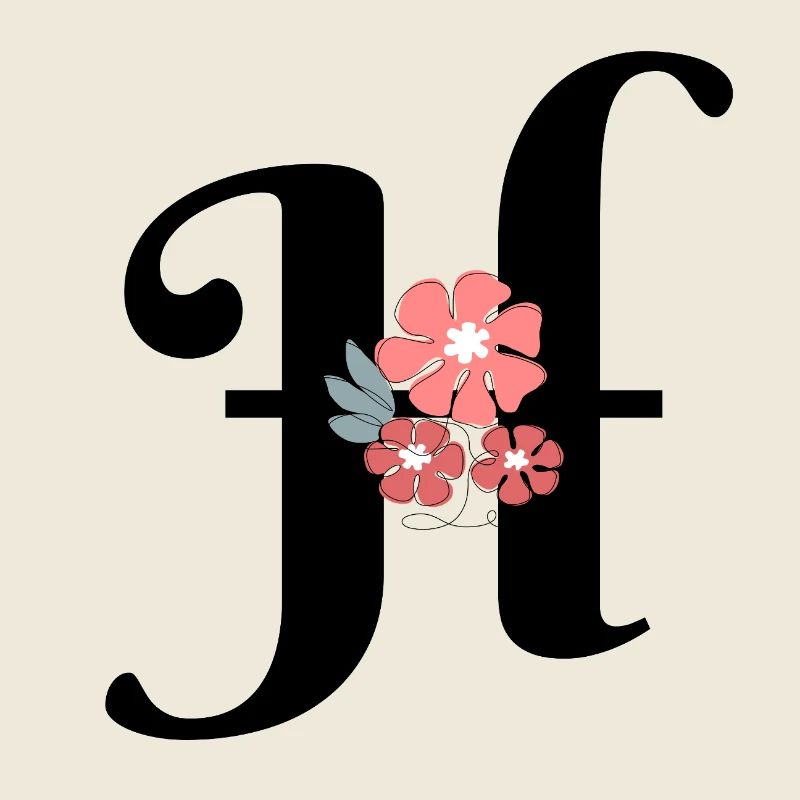 Letter h Minimalist Flowers