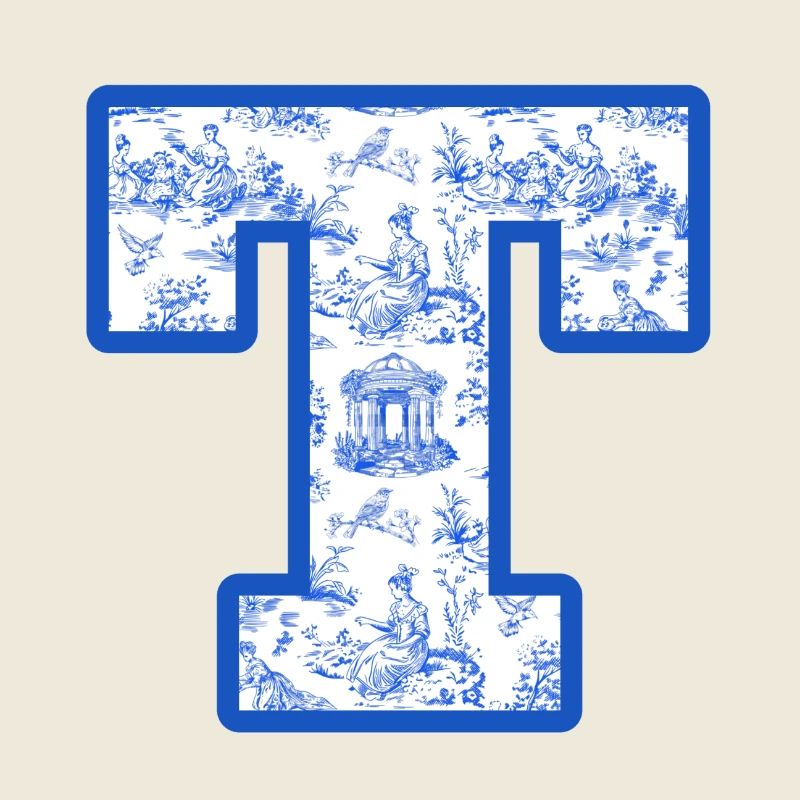 Blauer Chinoiserie-Buchstabe