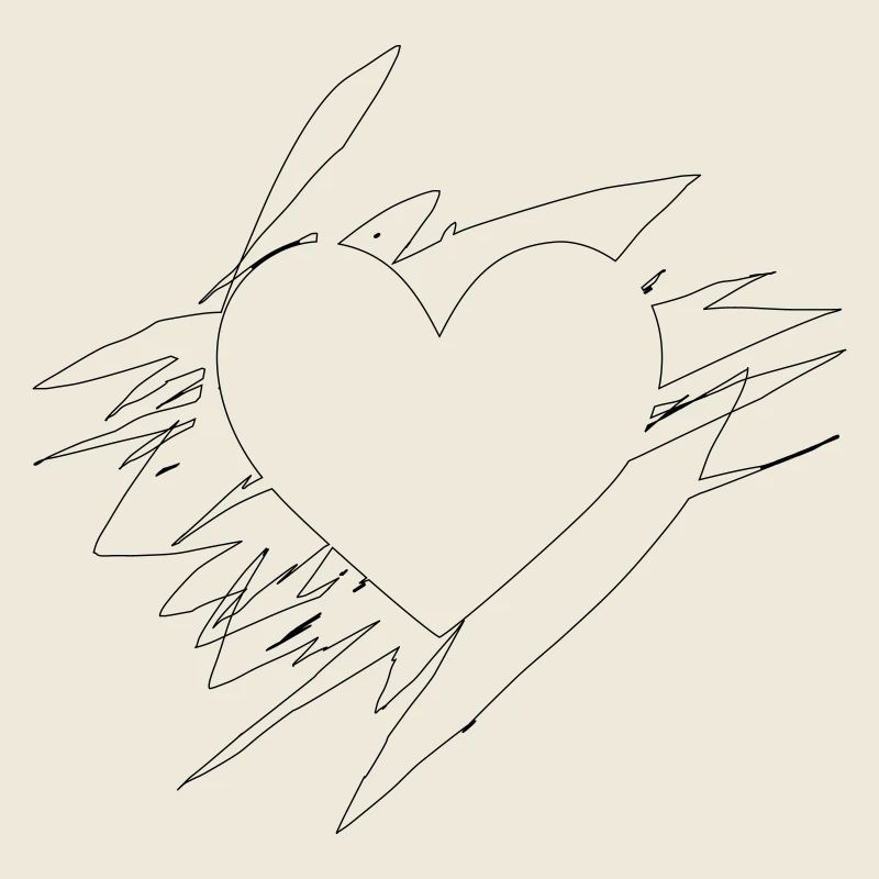 Lignes griffonnées Doodle Heart