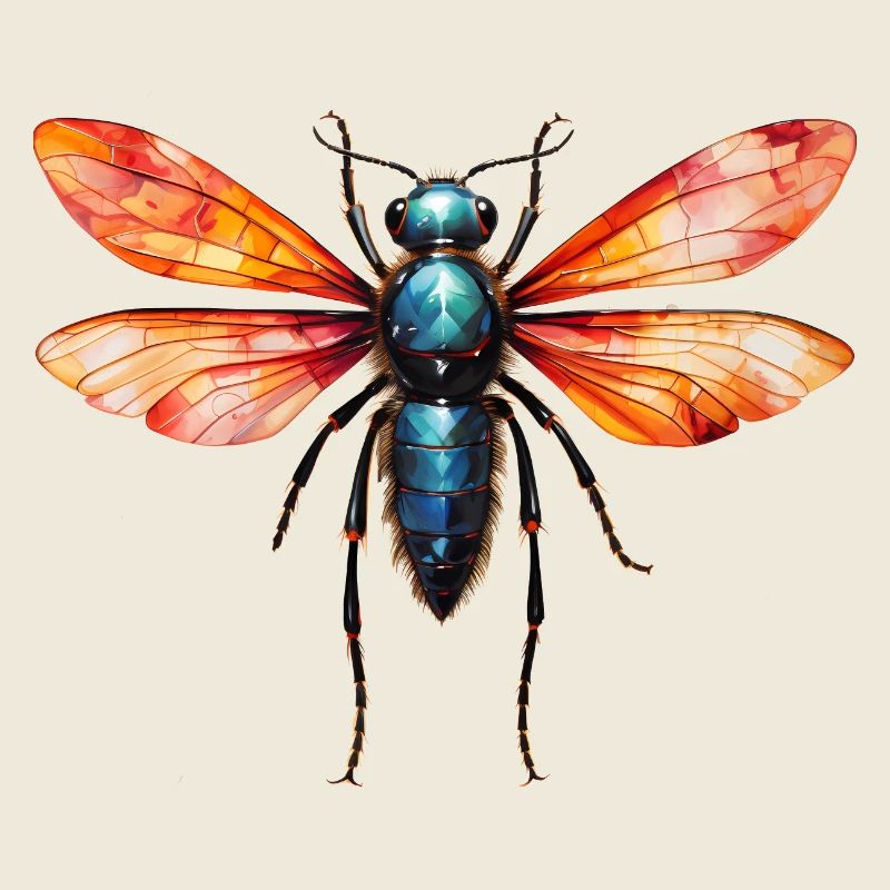 Cool mouche boho colorée, moustique, insecte volant
