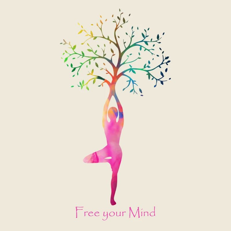 Tree Yoga Freedom Silhouette Free your Mind