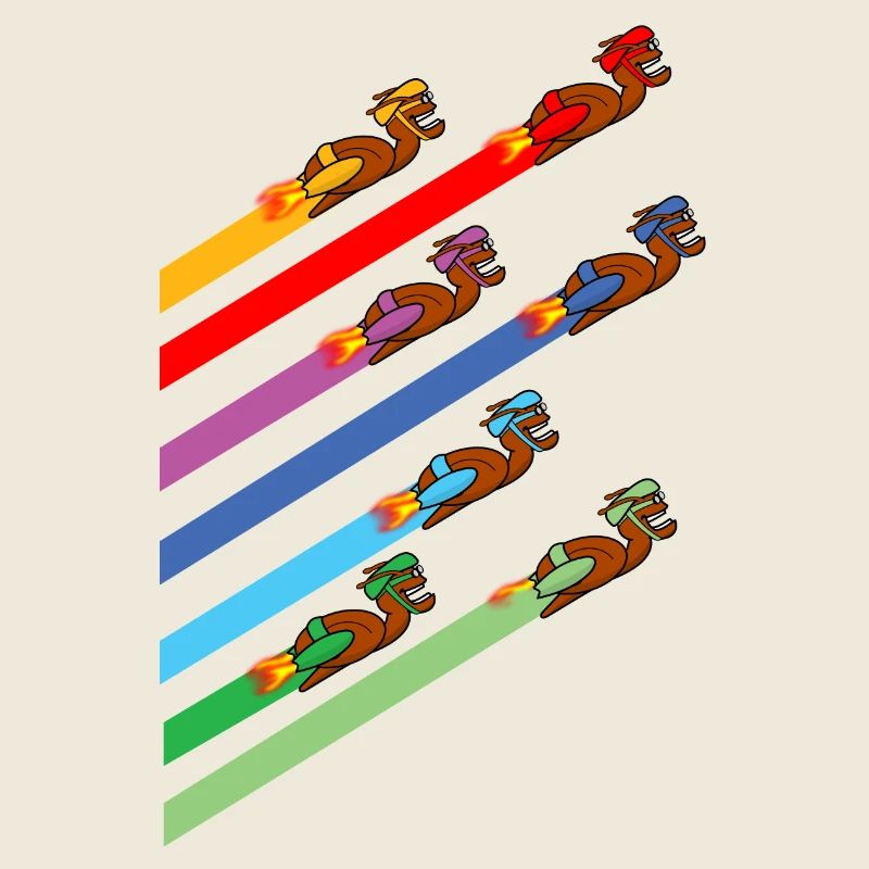 Funny racing snails