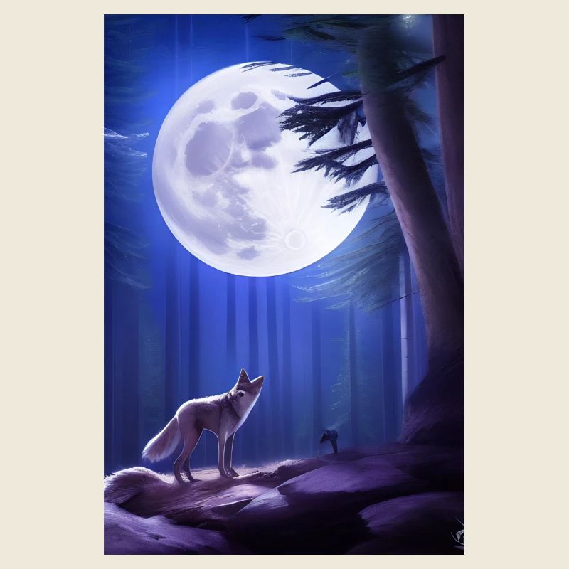 Wolf und Mond