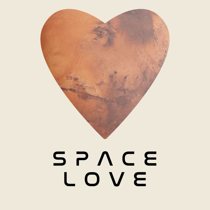 Der Planet Mars in Form eines Herzens