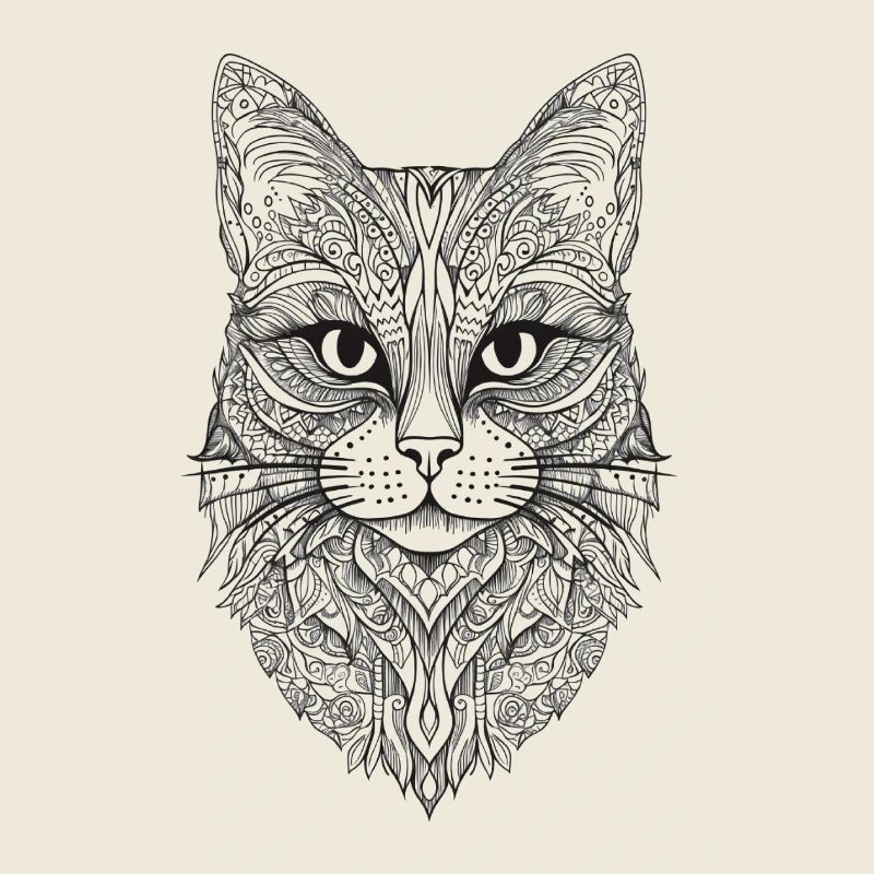Katze Mandala Design