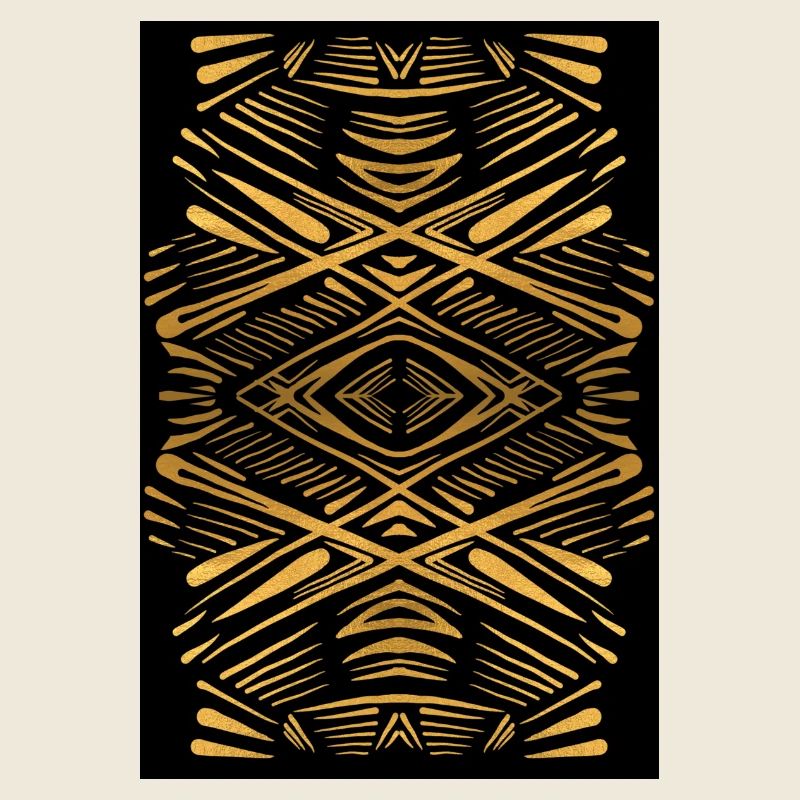 Ethnic gold pattern on black