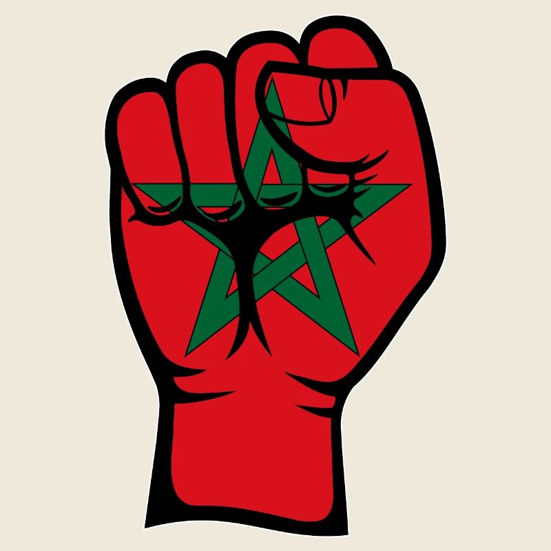 Marokko Flagge Faust Hand Symbol