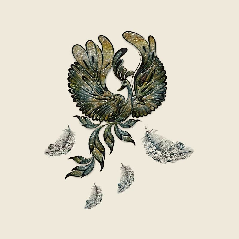 Élégant paon aux couleurs vertes.