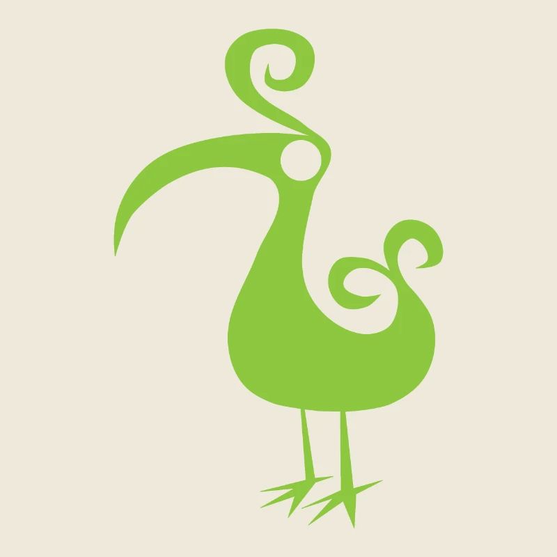 GREENEY oiseau 5 vert vert oiseau design bec