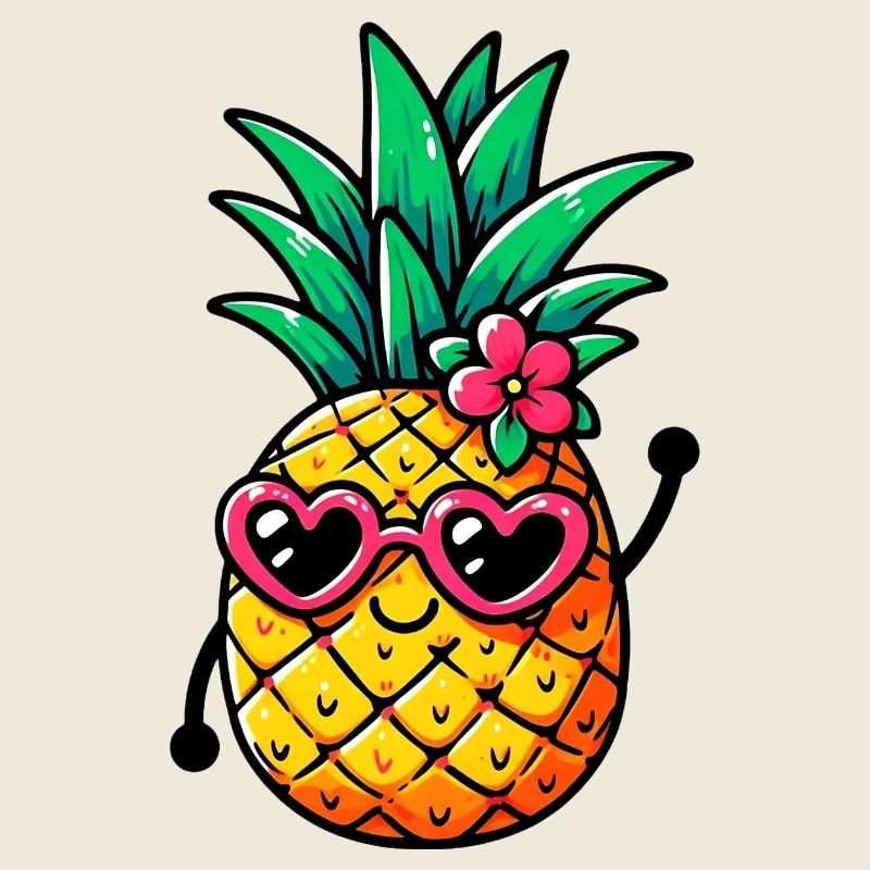 Ananas avec lunettes de soleil