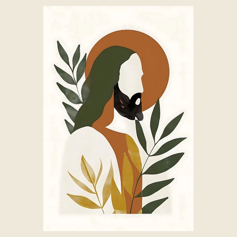 Boho Jesus Wall Art, Digital Download, Boho