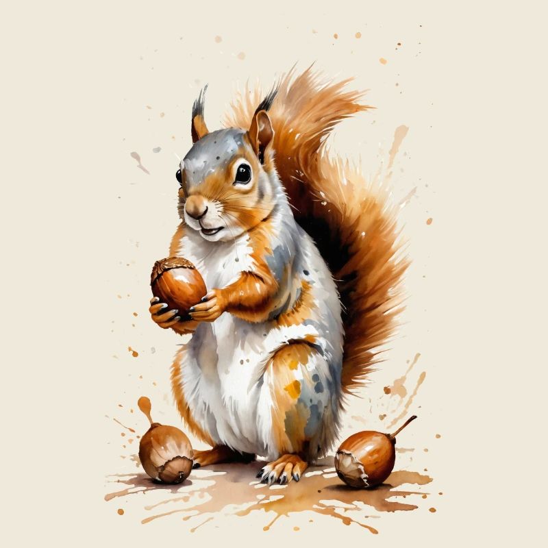 Eichhörnchen mit Eichel - Autumn Delight