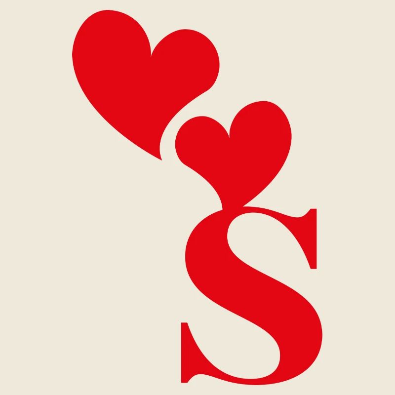 Letter s red heart