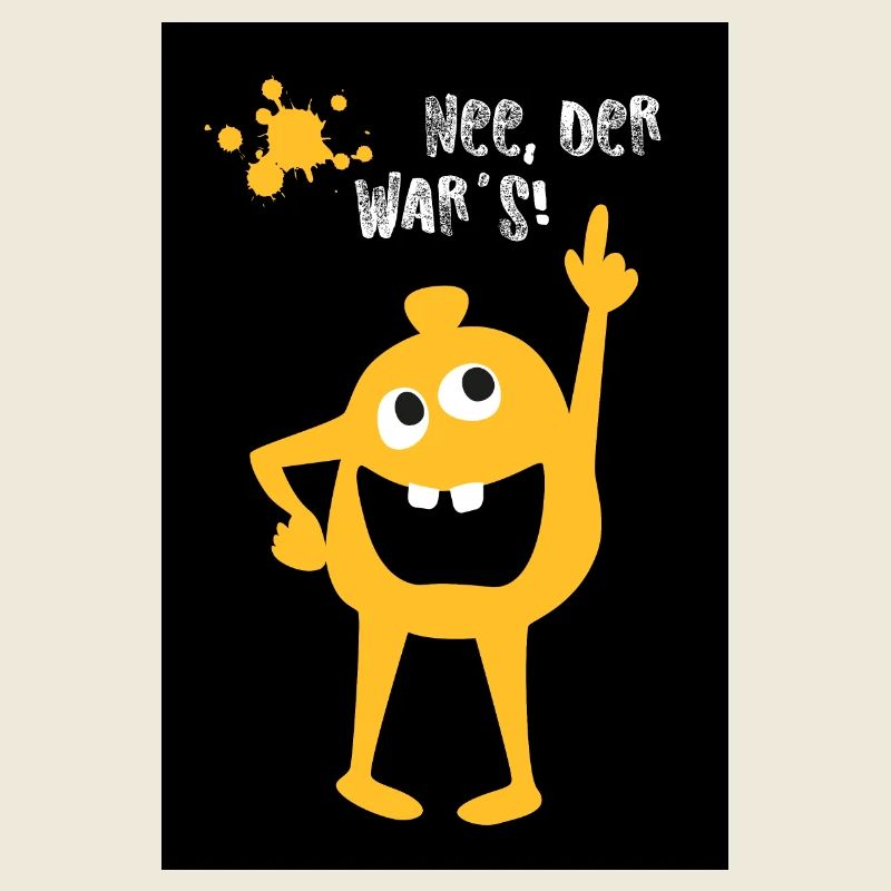 Poster Monster Cheeky Index Finger Comic Office Humor