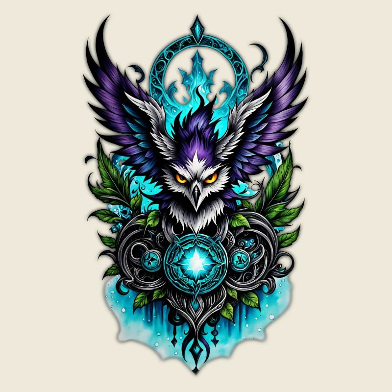 Owl with magical elements.