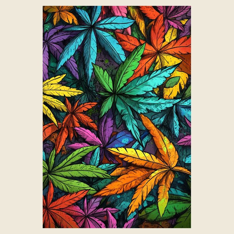 Kaleidoskop bunte Blattmotive