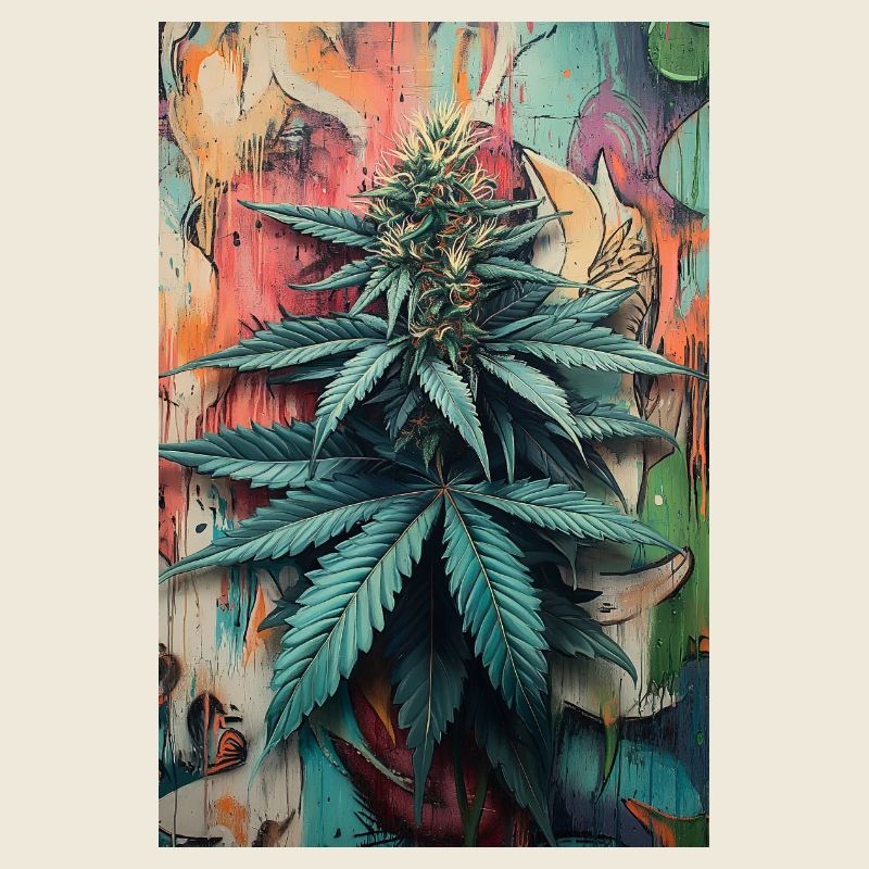 Graffiti Cannabis Blatt Kunst
