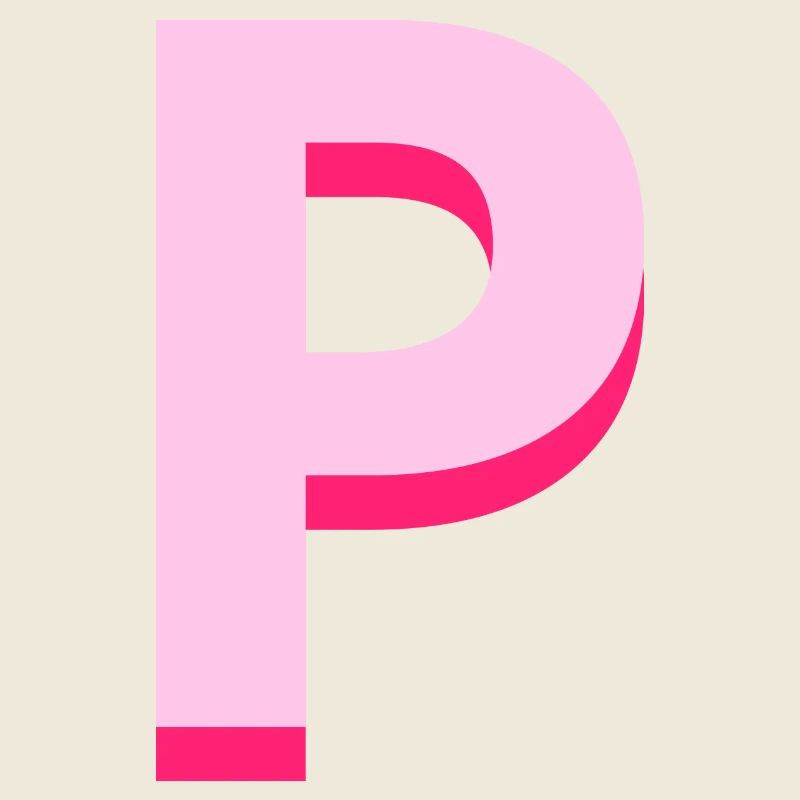 Lettre p rose pop et moderne