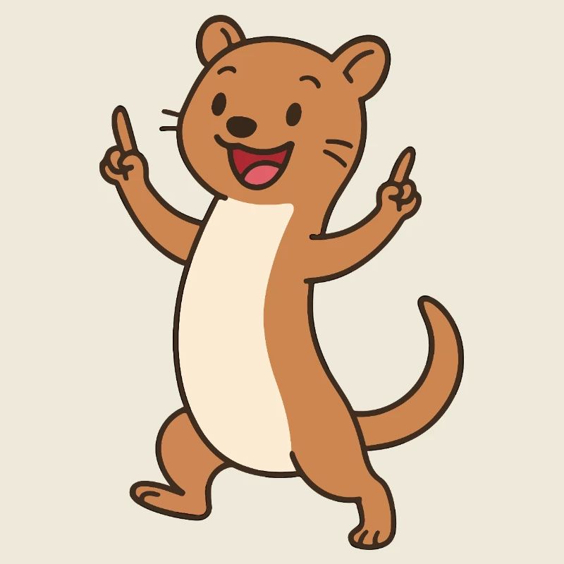 Joyeux bébé belette avec breloque