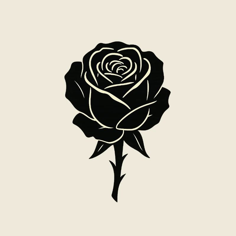 Conception de contour de rose noire