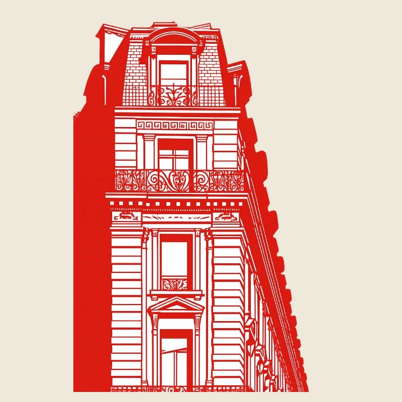 Façade urbaine de style rétro