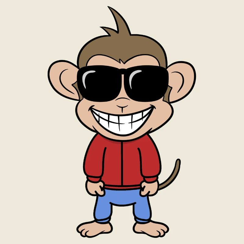 Sporty monkey in jogging suit