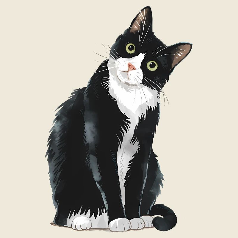 Chat noir et blanc