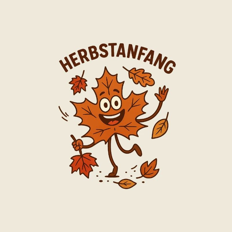 Autumn leaves cheerful leaf character