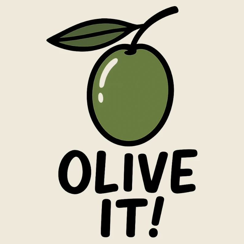 Illustration d’olive avec slogan
