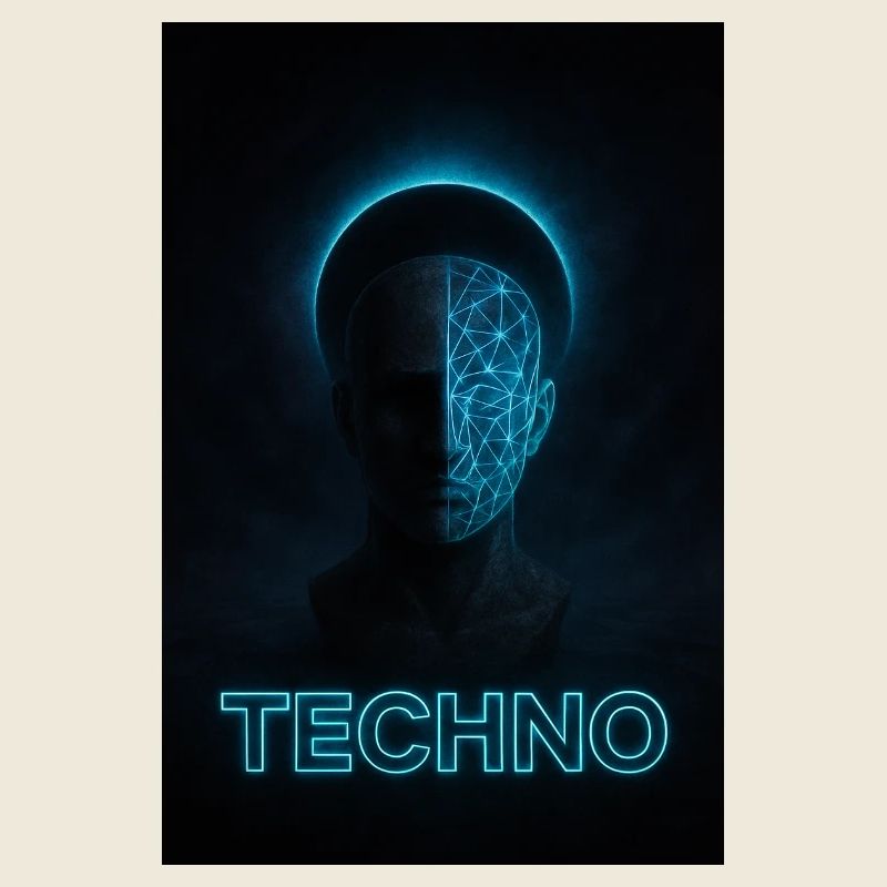 Futuristic Techno Portrait Design