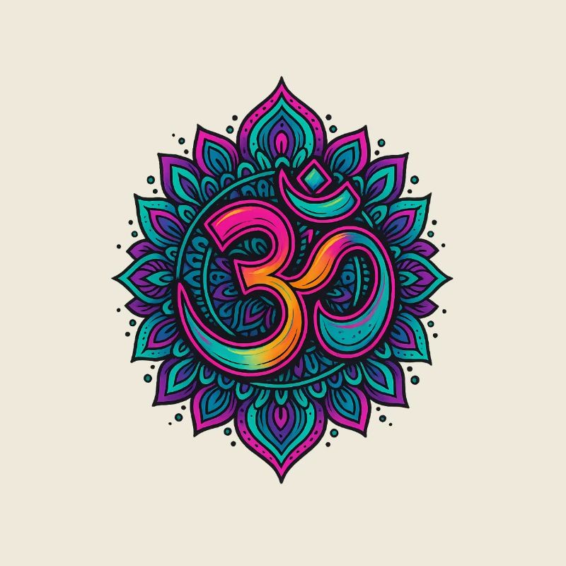 Psychédélique Om Goa Mandala