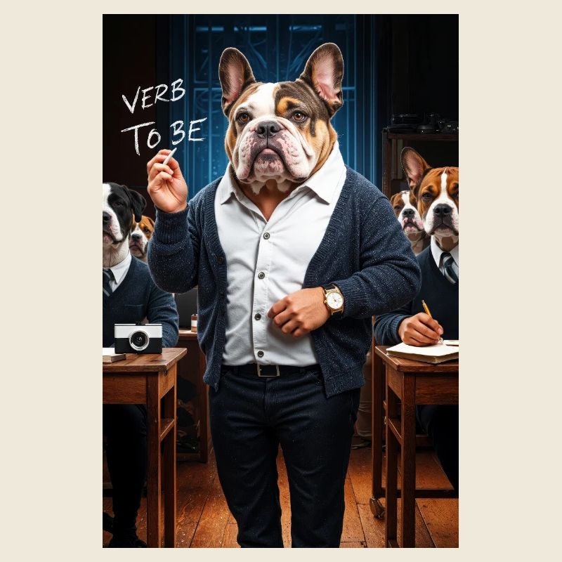 Bouledogue anglais Professeur humanoïde