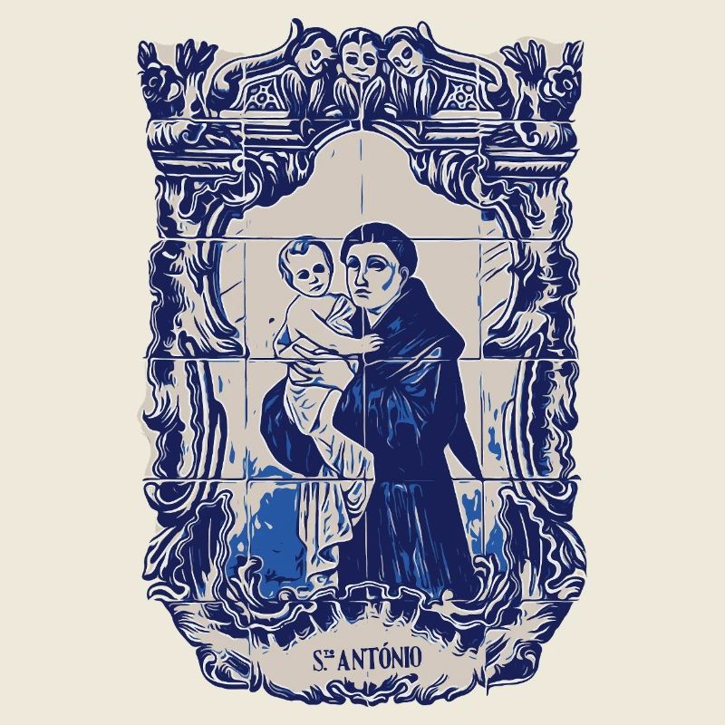 Saint Anthony in Portuguese azulejo style