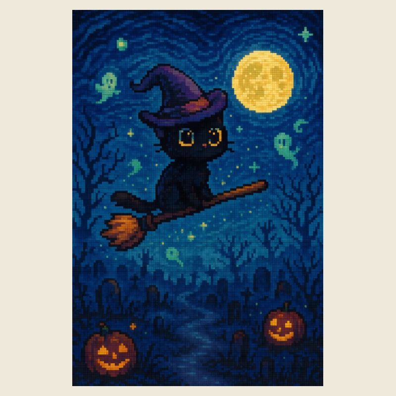 Chat pixel mignon d'Halloween