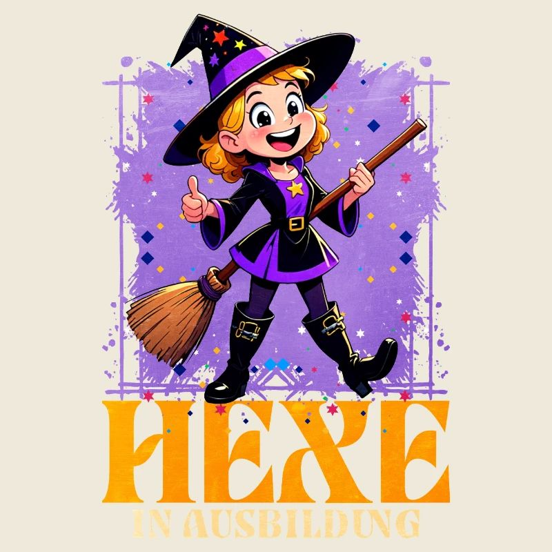 Witch in training with magic wand