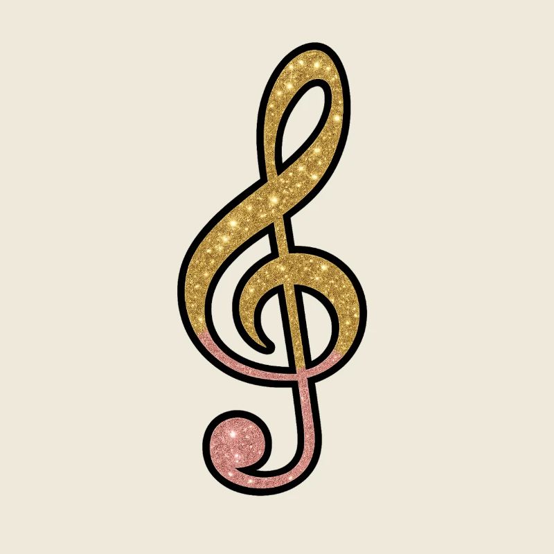 Gold glitter clef