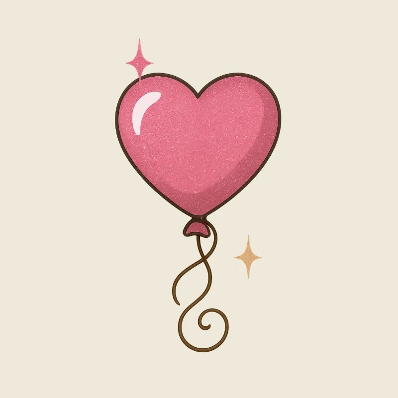 Glitter Heart Balloon Pattern