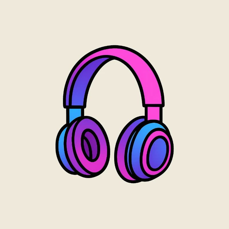 Neon Gradient Kopfhörer Illustration