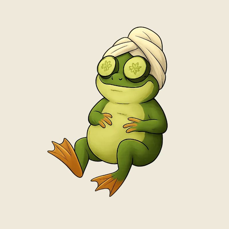 Masque concombre grenouille dans le spa