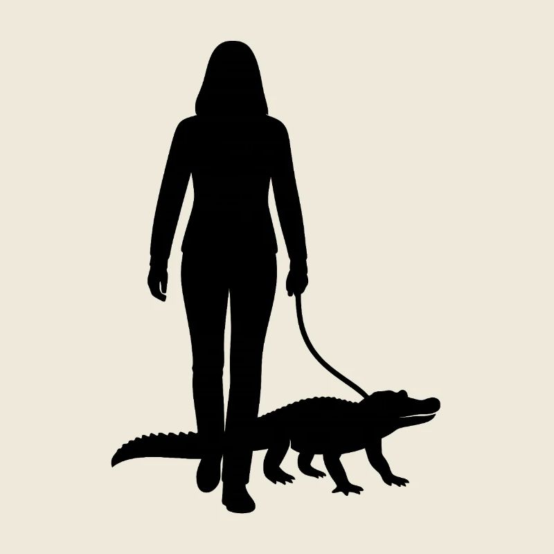 Crocodile en laisse