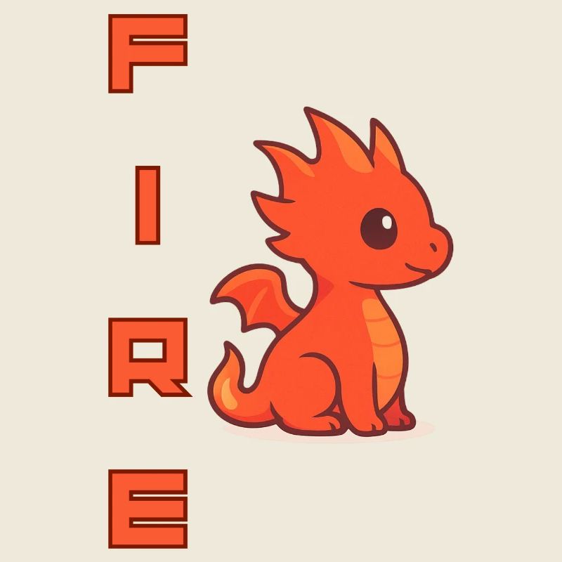 Cartoon Flame Dragon