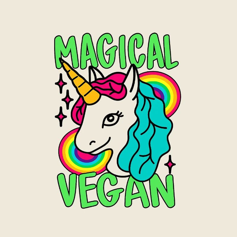Magisches Go Vegan-Einhorn