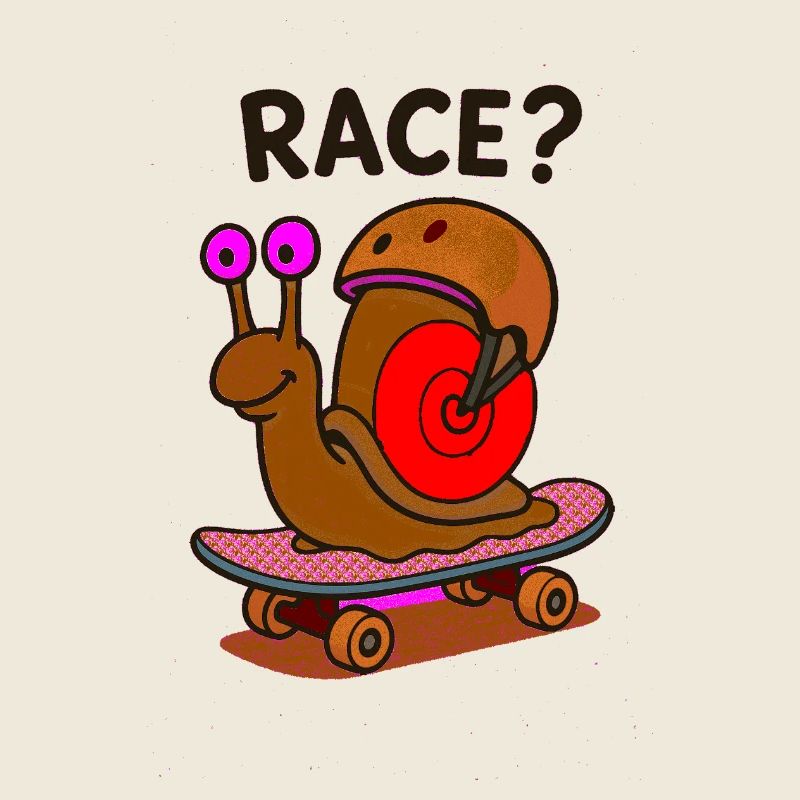 COURSE? Escargot sur skateboard