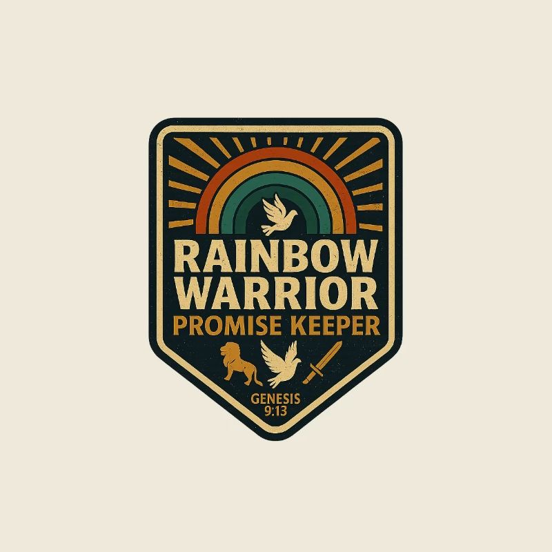 Christliche Kleidung. Regenbogen-Krieger Versprechen halten