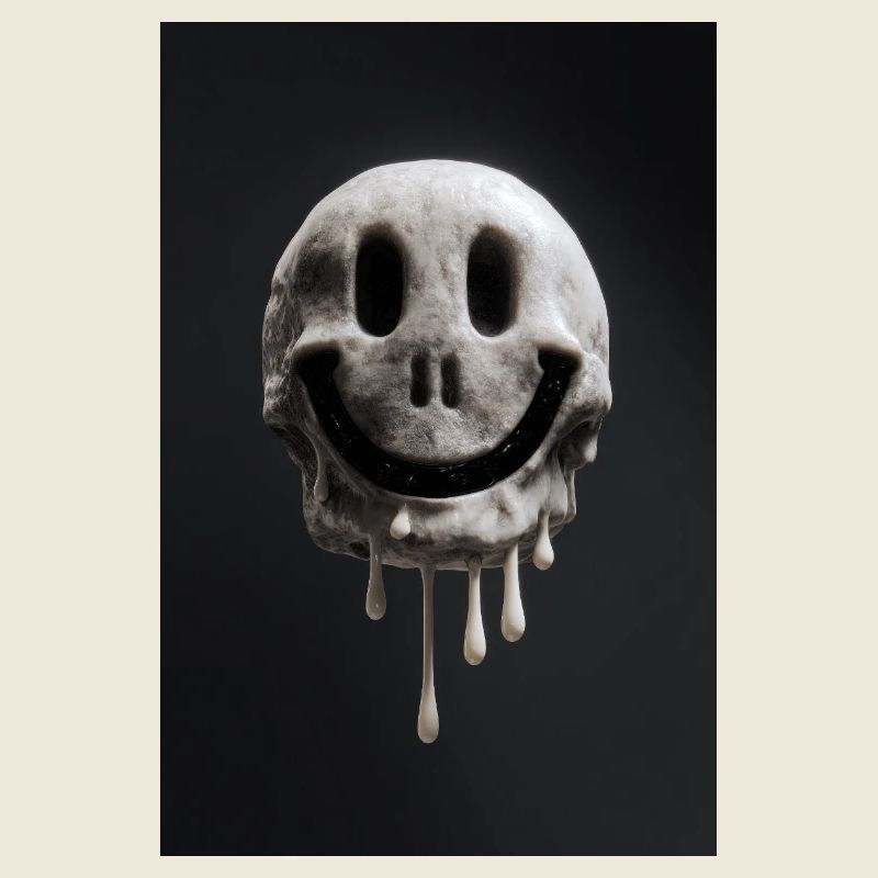 Melting Smiley Skull